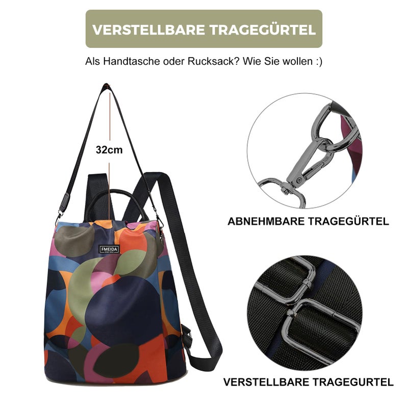 Fmeida Waterproof Fashion Backpack Purse for Women Anti Theft Womens Classical Daypack Travel Nylon Oxford Shoulder Bag - Image 5